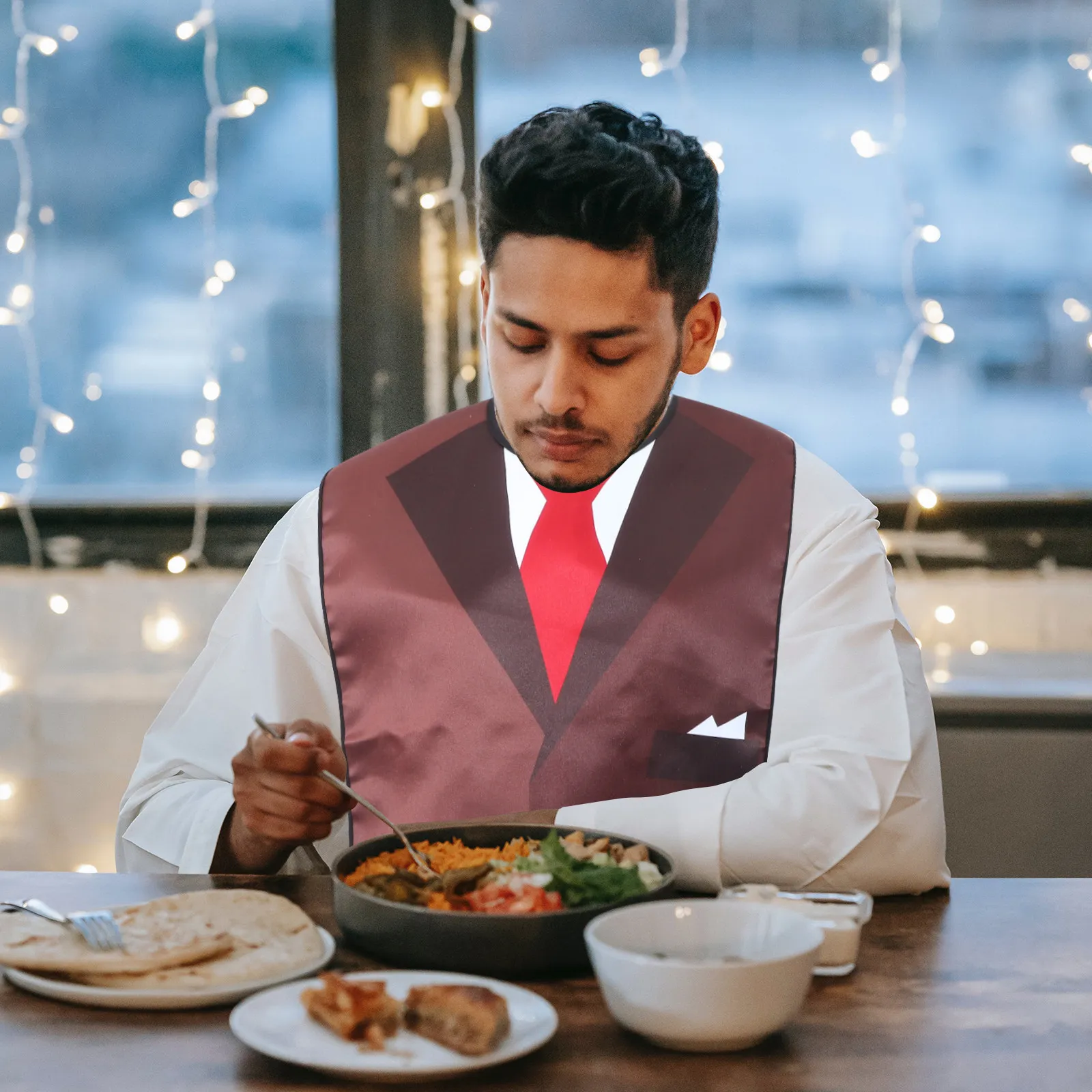 

2Pcs Waterproof Adult Bibs for Eating Cooking Cleaning High-Durability Polyester Clothing Protector Easy-Clean Stain-Resistant