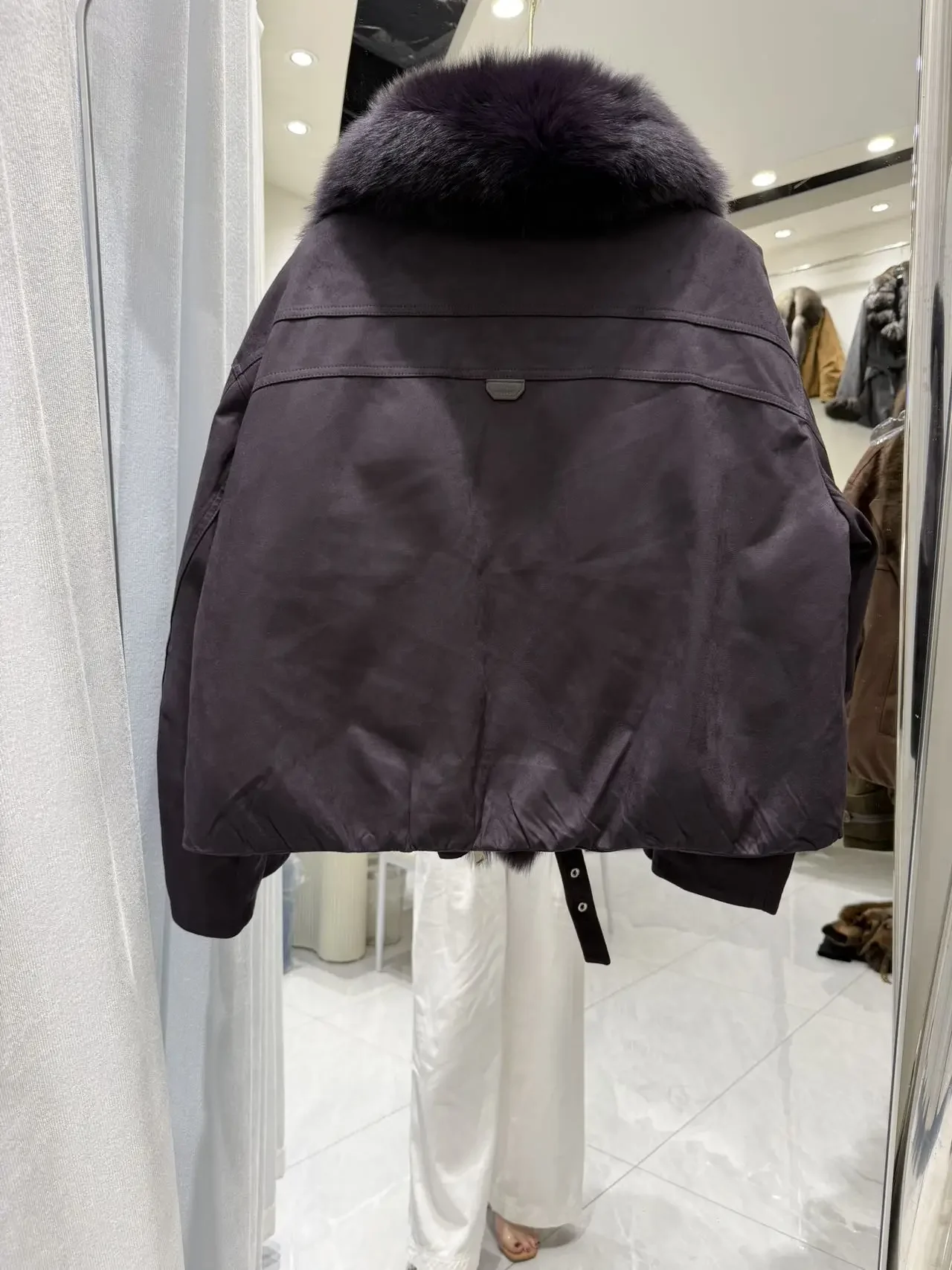OFTBUY Large Real Fox Fur Collar White Duck Down Coat Women Jacket Winter Warm Thick Belt Detail Fashion Outerwear