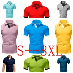 Polo de estilo militar para hombre, ropa de calle informal, camisetas deportivas, Camisetas estampadas, camisetas de culturismo, S-8XL