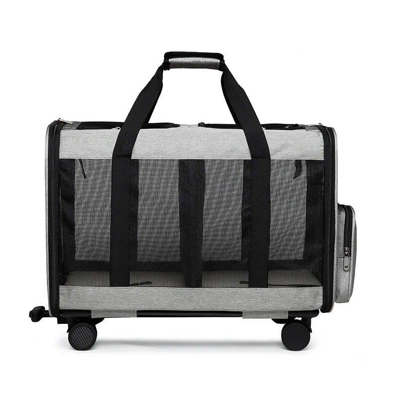 

Pet trolley cat bag double compartment portable trolley pet bag going out