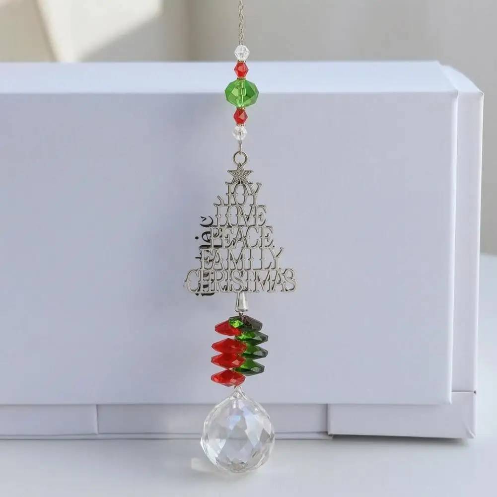 Rainbow Maker for Home Decor Christmas Tree Sun Ornament Faux Rainbow Maker Glitter Glass Hanging Decoration for Holiday Home