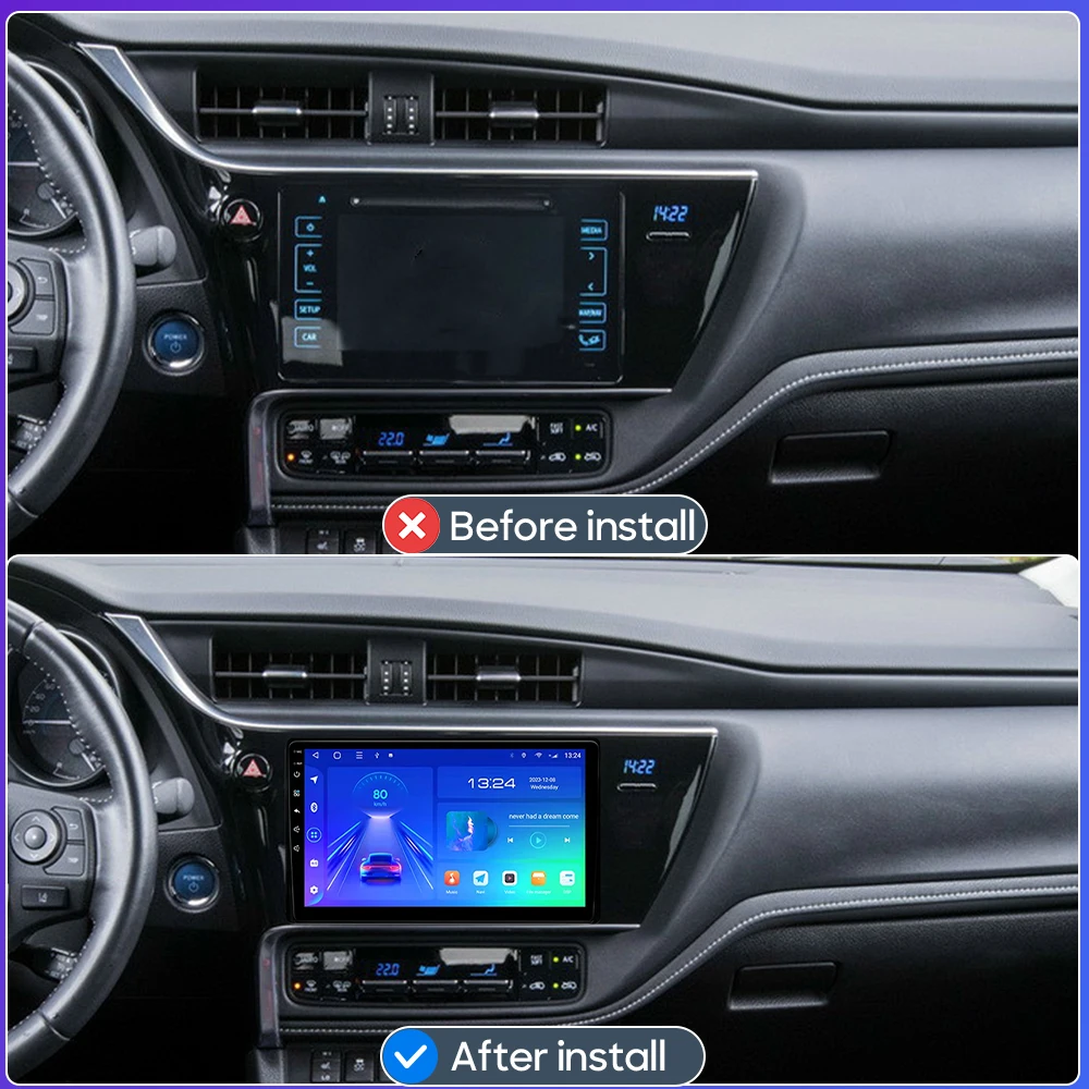 Android 16 For Toyota Auris 2014 2015 2016 2017 2018 Car Multimedia Player Wireless Carplay Auto Radio Video Navigation GPS 2din