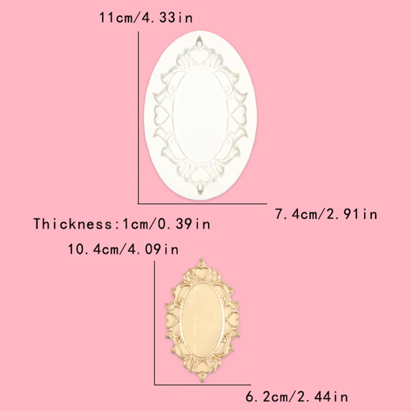 Embossed Frame Picture Frame Gemstone Angel Shape Baking Mold Crystal Drop Glue Plaster Clay Chocolate Cake Decoration