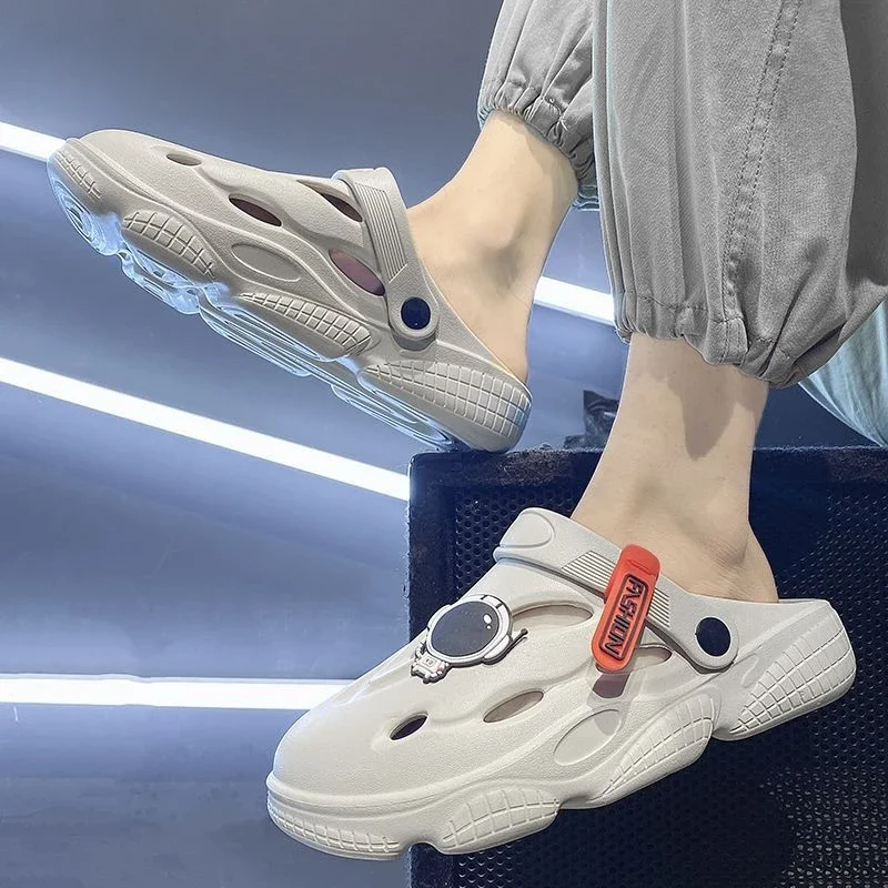 Slippers for Men House Walk Around Home Indoor Platform Casual Sandals Man Pvc Low Price 2025 Fashion Style High Quality Shoes