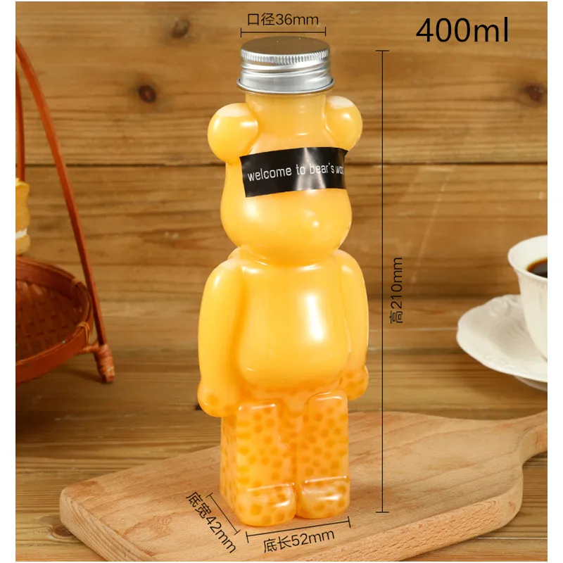 10pcs Disposable milk tea cup cold drink yogurt bottle 400ML clear plastic cups packaging ice coffee juice bubble tea bottles