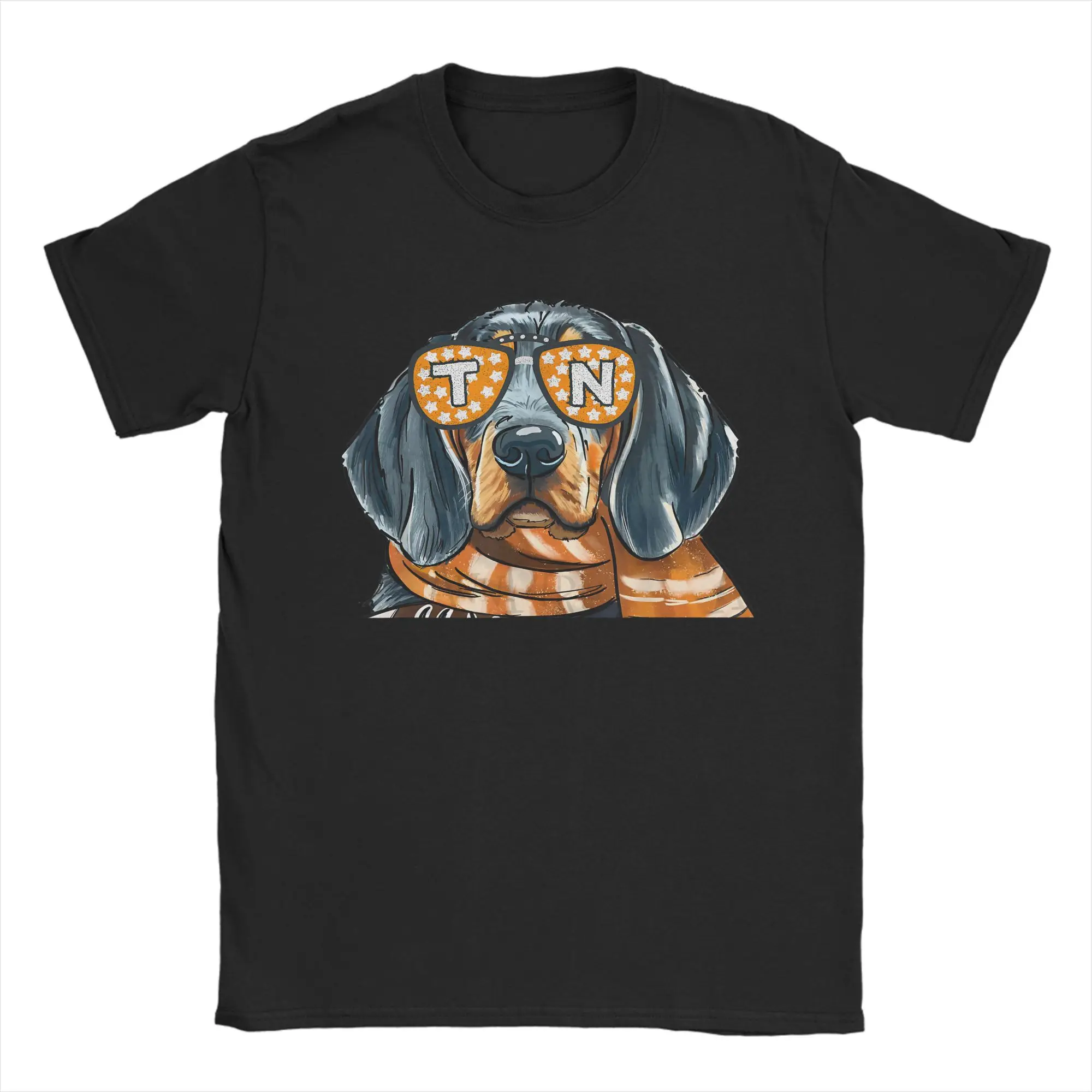 خمر البرتقال الدم تينيسي الكلب عاشق تي شيرت للرجال عادية القطن الخالص تيز الياقة المستديرة قصيرة الأكمام تي شيرت بلايز #2