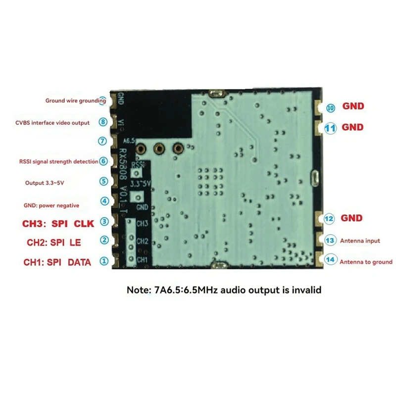 Módulo Receptor de Vídeo Sem Fio FPV RX5808, 5.8G, Transmissor AV, FPV RC Drone