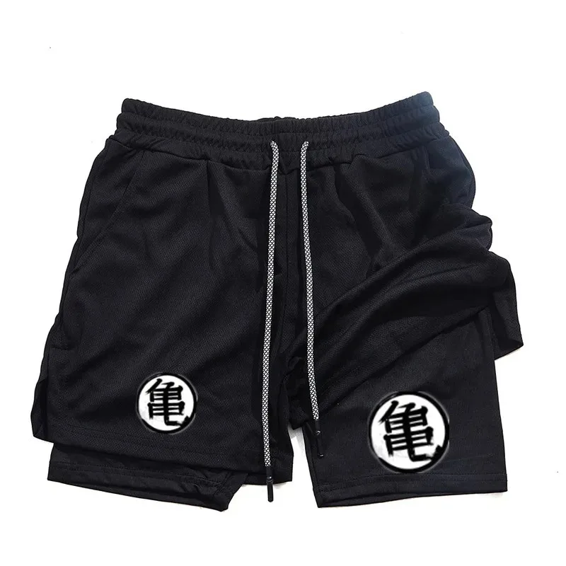 

Goku аниме шорты для бега мужские шорты для фитнеса и тренировок в тренажерном зале 2 в 1 спортивные шорты дышащие быстросохнущие шорты для бега двухэтажные шорты