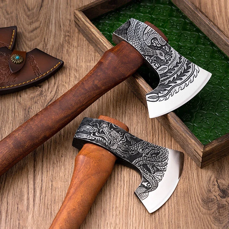 

Топор для дров на открытом воздухе, топор для выживания в кемпинге, тактический ручной топор для самообороны, многофункциональные топоры с деревянной ручкой и крышкой