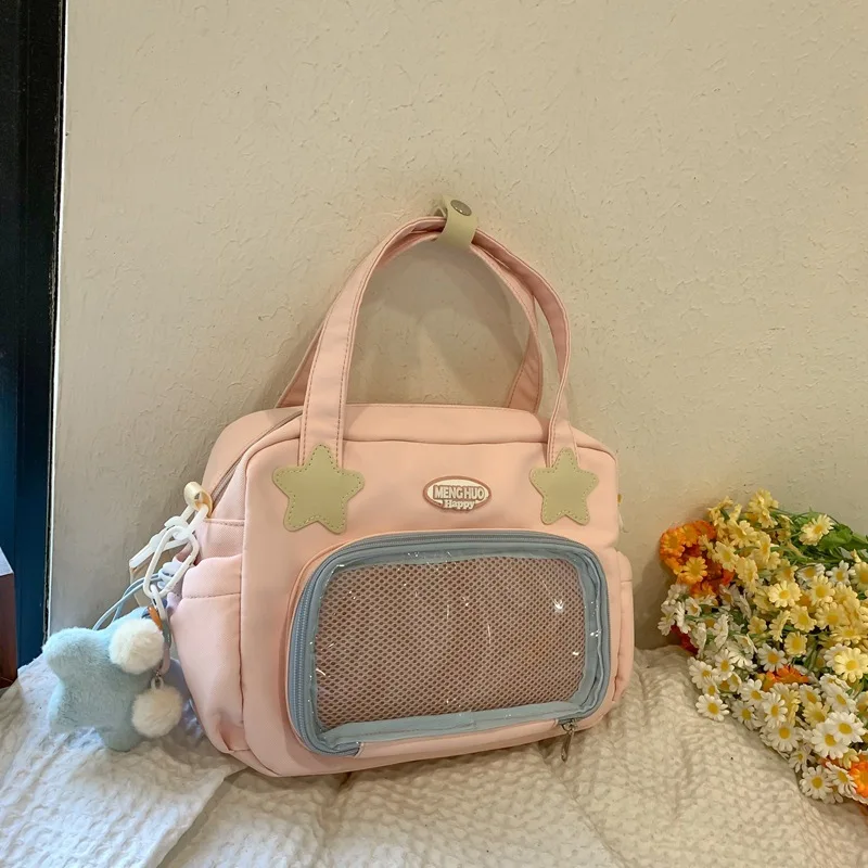 Dziewczęce torebki Jk Preppy Crossbody in Sweet Y2k estetyczna gwiazda przezroczyste plecaki Casual wszystkie mecze torby na ramię Ita modne