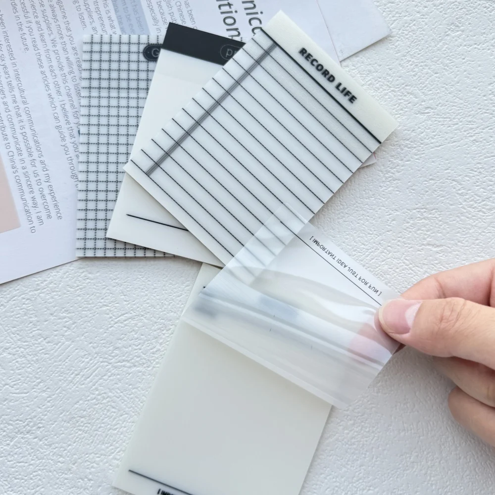 50 hojas de notas adhesivas transparentes, pegatinas para raspar, blocs de notas, papel publicado, Bloc de notas transparente, papelería escolar, suministros de oficina