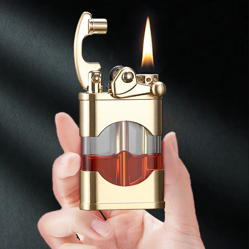 

ZORRO Original Windproof Metal oil Lighter Transparent Fuel Tank Creative Retro Flint Oil Lighter Smoking Accessories Gift