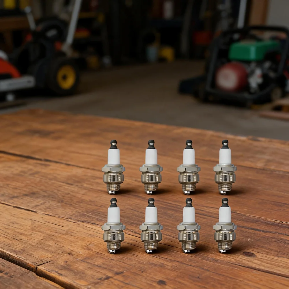 8pcs RJ19LM for Spark Stoppers for Gas For Lawn Mowers Copper Material 14mm x 9.5mm Thread Length 59mm for Champion J19LM RJ17LM