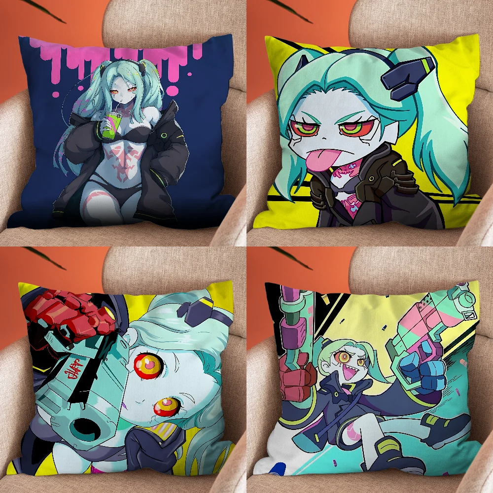 Rebecca C-Cyberpunks Pillow Case Soft Cushion for Farmhouse Sofa Decor Home Decorations and Protector E-Edgerunner Pillow Case