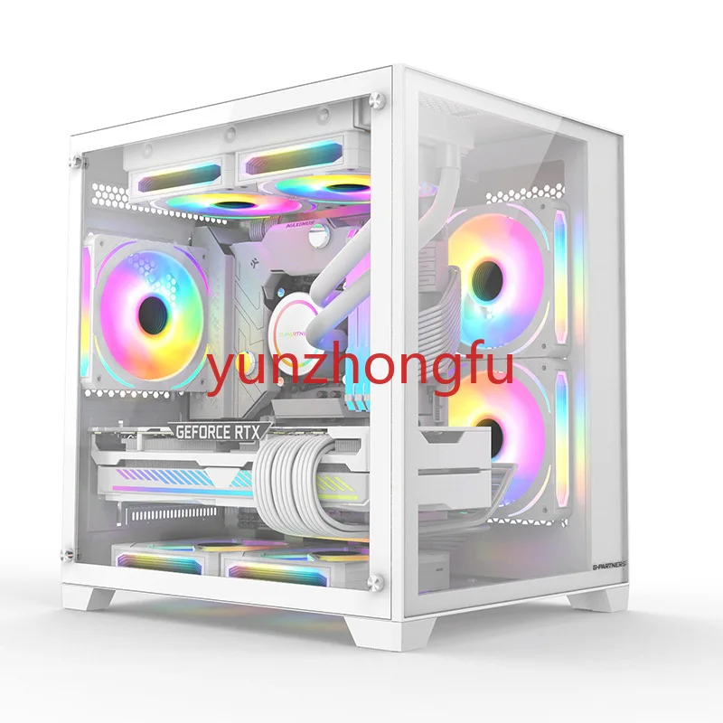 

Computer, sea view room, host case, desktop mini panoramic side permeable gaming water-cooled gaming case