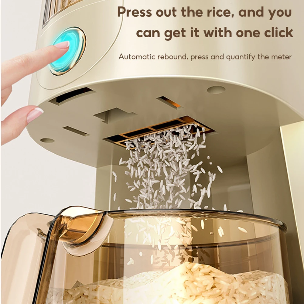 5KG Automatic Rice Dispenser Moisture-proof Rice Storage Box Large Capacity Cereal Rice Container Kitchen Dry Food Dispenser