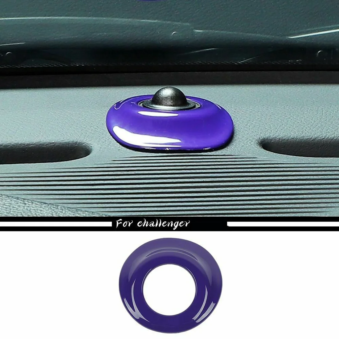 Car Automatic Headlight Sensor Trim Cover Interior Accessories for 2015-2021 Dodge Challenger (Purple)