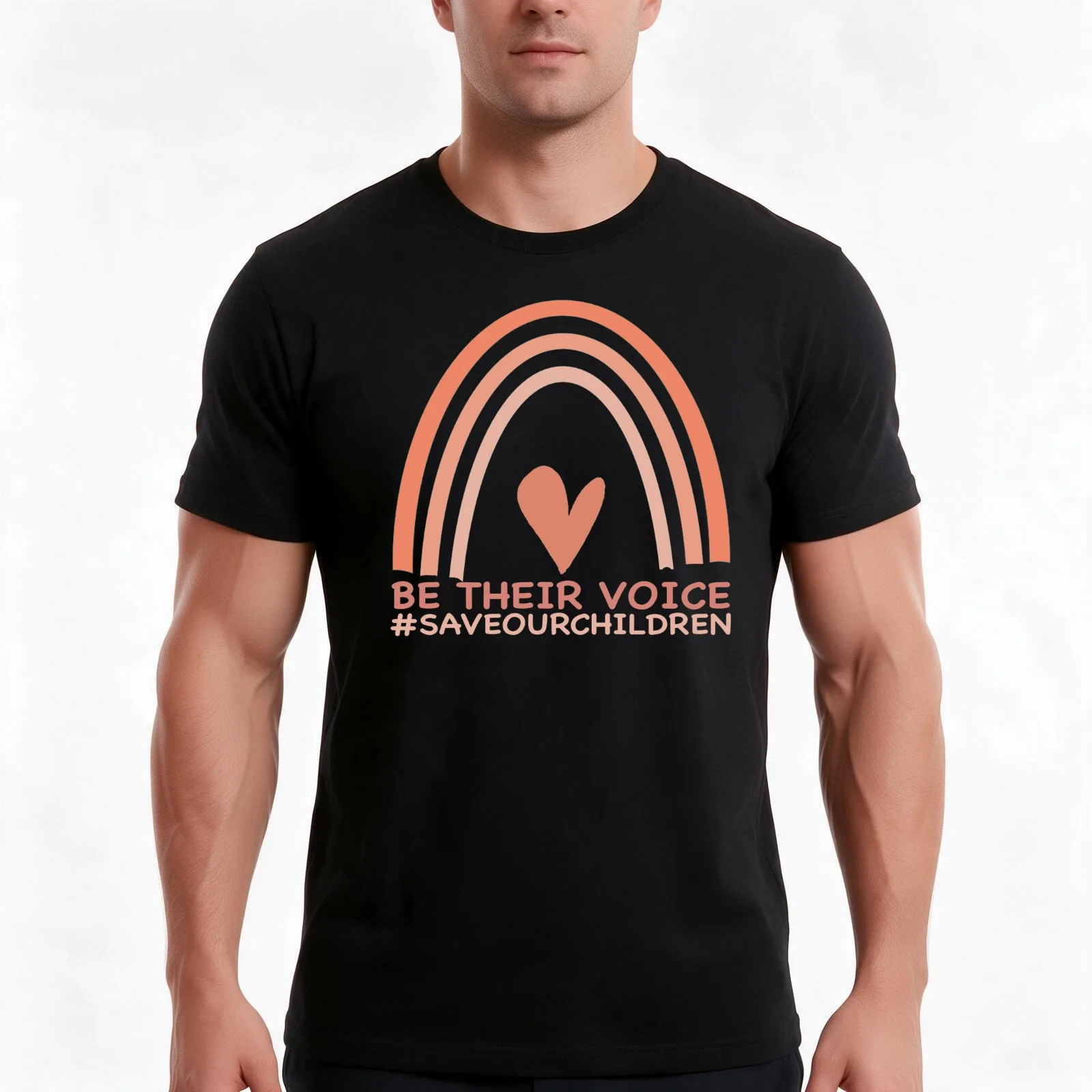 BE THEIR VOICE SAVE OUR CHILDREN END CHILD TRAFFICKING T-Shirt, Summer Casual Cotton Tee, Oversized Streetwear Tops, 100% Cotton