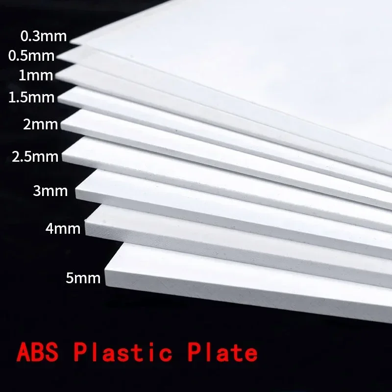 Thick 0.5/0.8/1/1.5/2/3/4/5mm White ABS Plastic Plate Flat Sheet Hard DIY Handmade Building Model Board 10x20cm 20x20cm 20x30cm