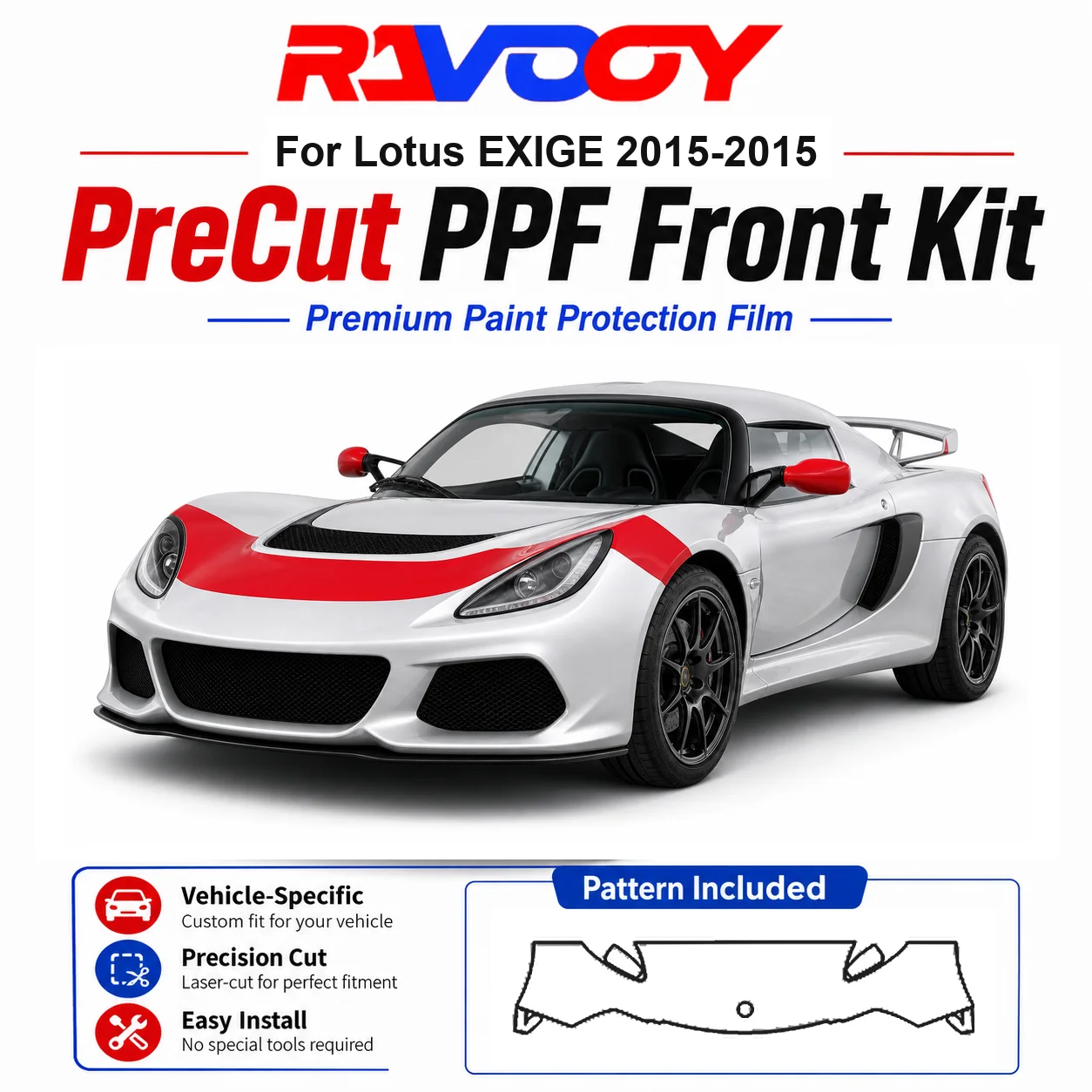 85mil-tpuプレカットppfキット-ロータス-エキシージ-2015-2015用-フード、フェンダー、ミラーセット-自己修復クリアブラフィルム