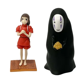 Anime Spirited Away personaje PVC modelo de acción conjunto sin rostro masculino Hayao Miyazaki personaje juguete regalo de cumpleaños para niños