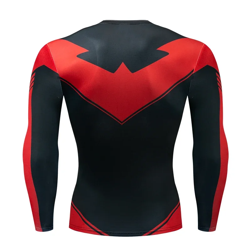 Kompressions-T-Shirts Sportbekleidung Gym Rash Guard Boxtraining Sport-Oberteile 3D Nightwing Herren T-Shirt Lauf-Schnelltrocknende Hemden für Männer – Detail 5
