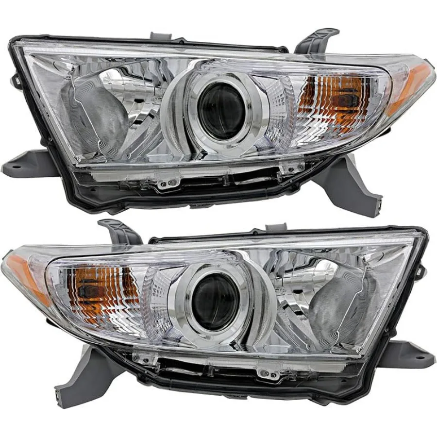 

Compatible with Toyota Highlander Headlights Lamps Set 2011 2012 2013 Halogen Driver and Passenger Side