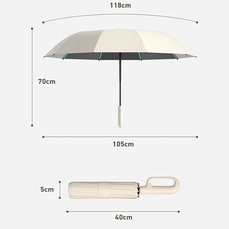 Windproof Automatic Umbrella 72 Bones Strong Sunshade UV Protection Folding Men\'s Umbrella Buckle Rain Large Parasol for Women