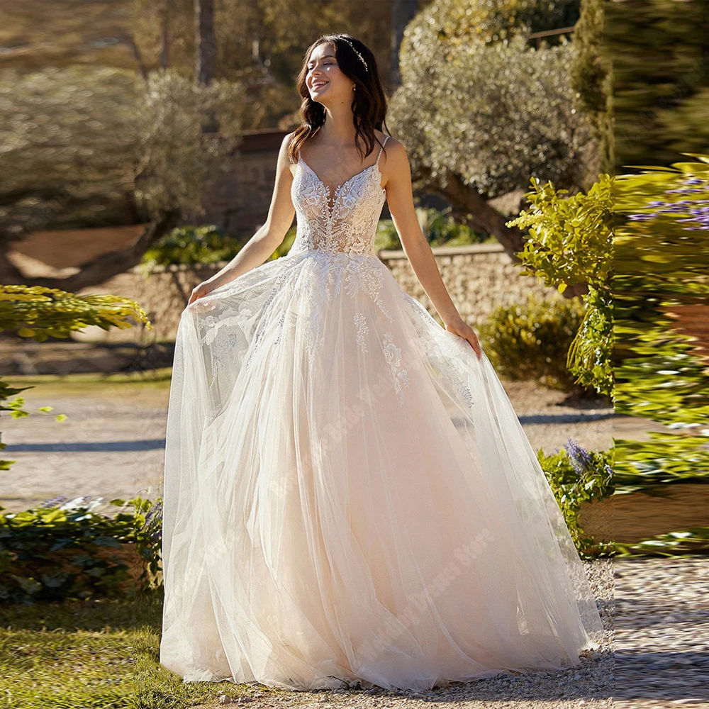 

Sweetheart Collar A-Line Women Wedding Dresses Customized Elegant Sleeveless Bride Gowns Party Shine Decals Embellishments Robes
