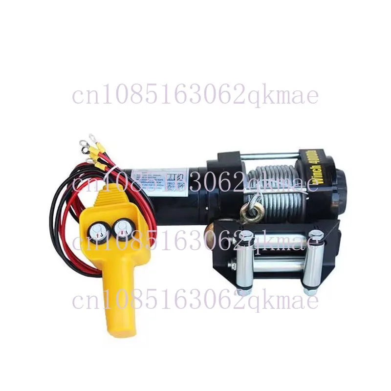 Electric Winch 12V Electric Hoist Car Winch 24V Winch Motor 1100W Horizontal Traction 3000 Lbs