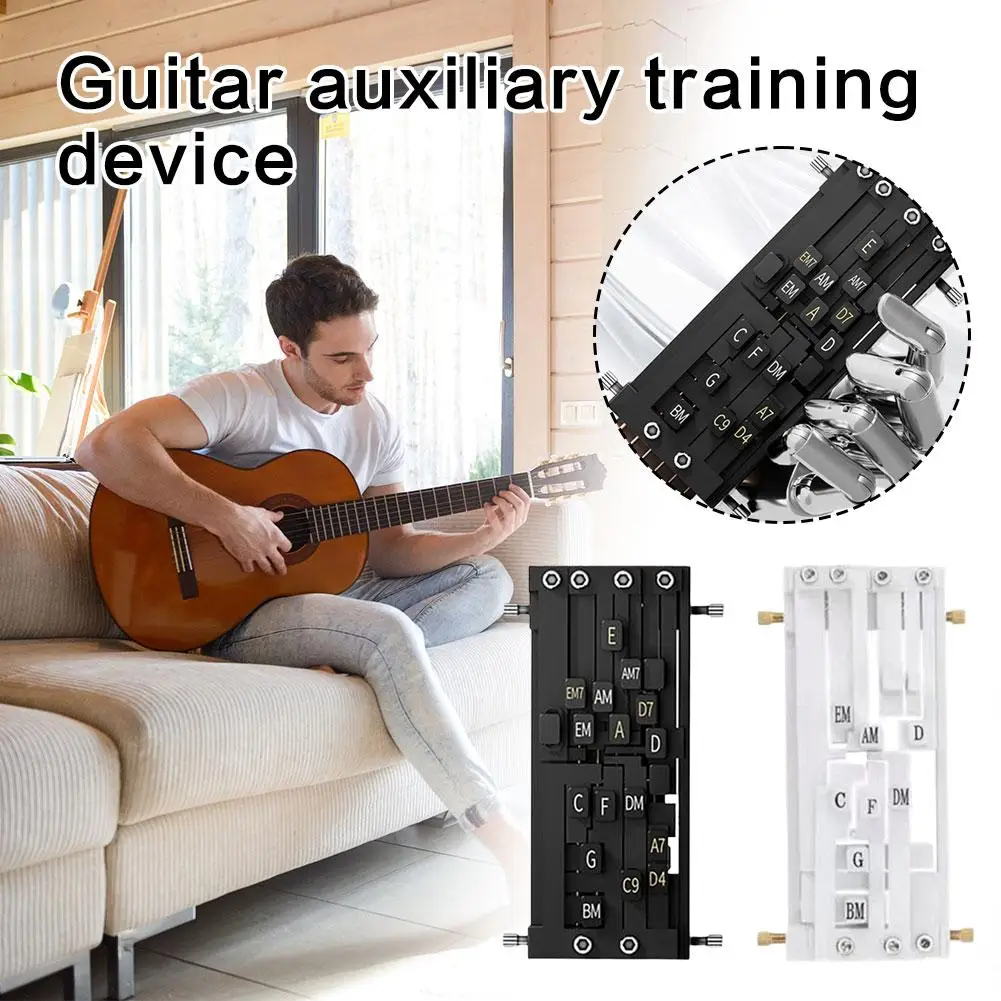 Guitar Chord Presser Aid Portable One-Touch Chords Helper Guitar Learning System Teaching Beginner Trainer Practice Accessories