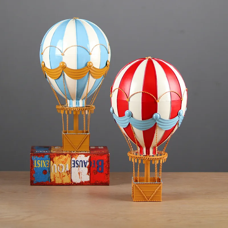 Vintage 19th Century European Forged Iron Hot Air Balloon Model Hotel Store Hanging Accessories Crafts Home Decoration