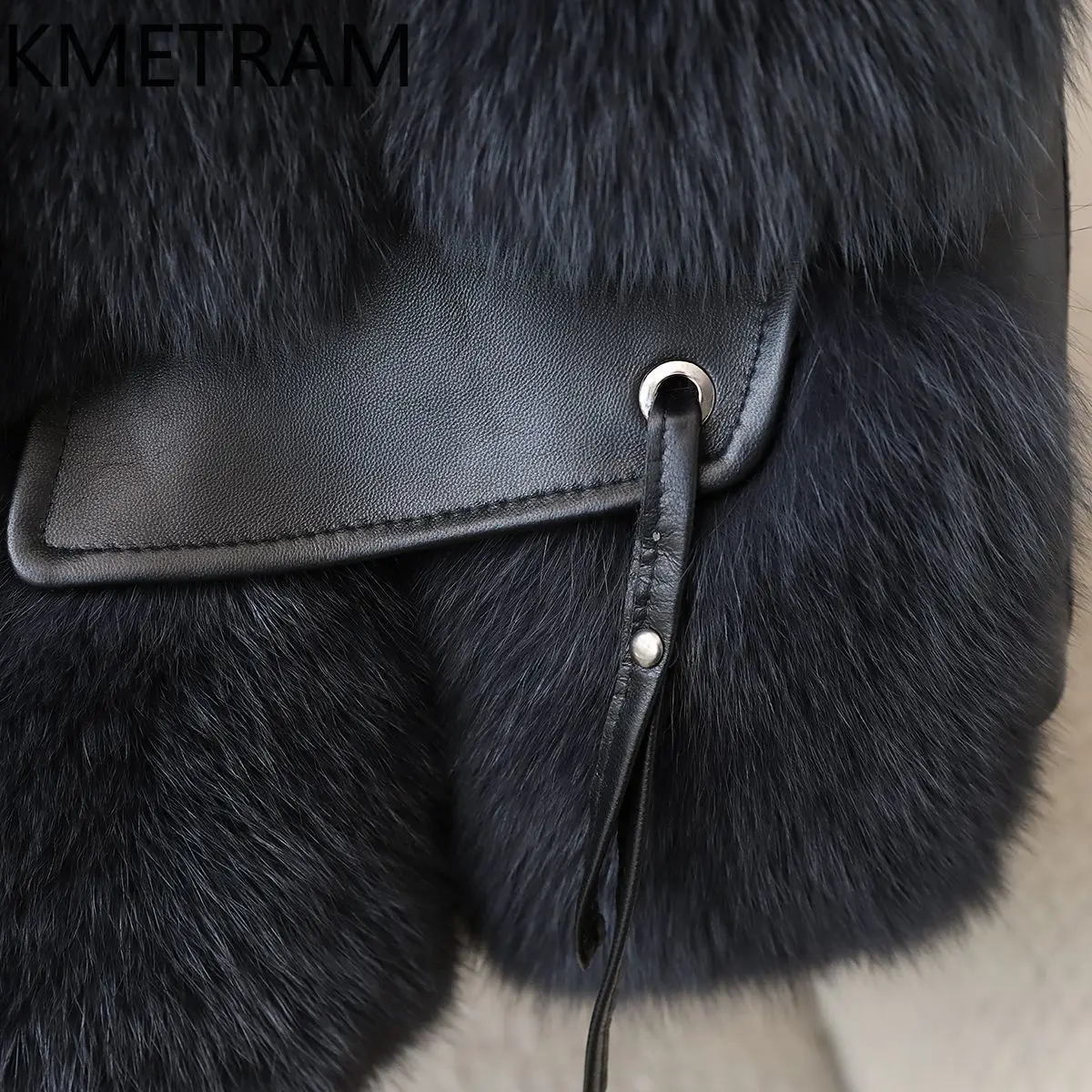 100% 천연 여우털 조끼 여성 V넥 민소매 리얼 퍼 코트 여성 고품질 겨울옷 2025 숏 조끼