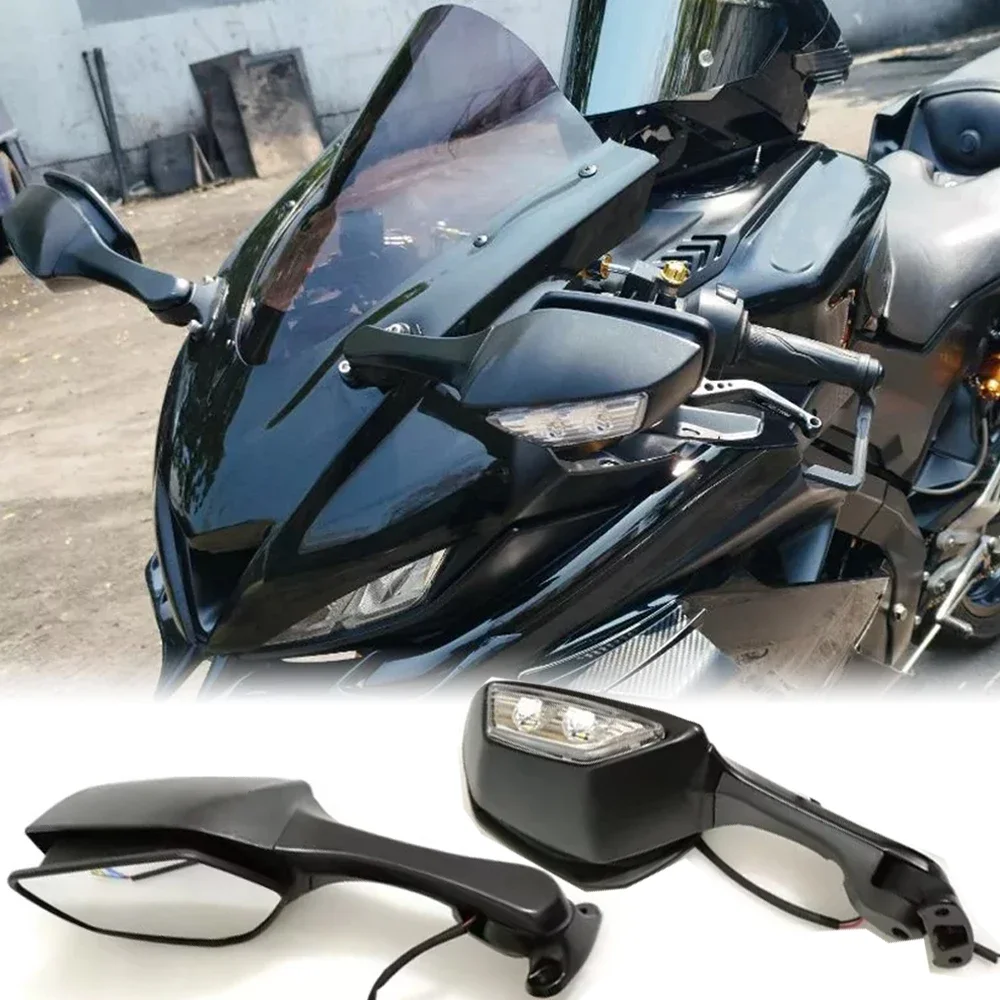 Motorcycle Parts Rearview Mirror Rear View Side Mirrors with LED Turn Signal Light For Yamaha YZF R15 YZF-R15 YZFR15 Accessories