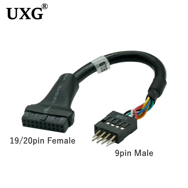 Новинка 15 см USB 3.0 20-контактный корпус штекер на материнскую плату USB 3.0 9-контактный гнездовой Кабель-адаптер для настольного компьютера ПК материнская плата