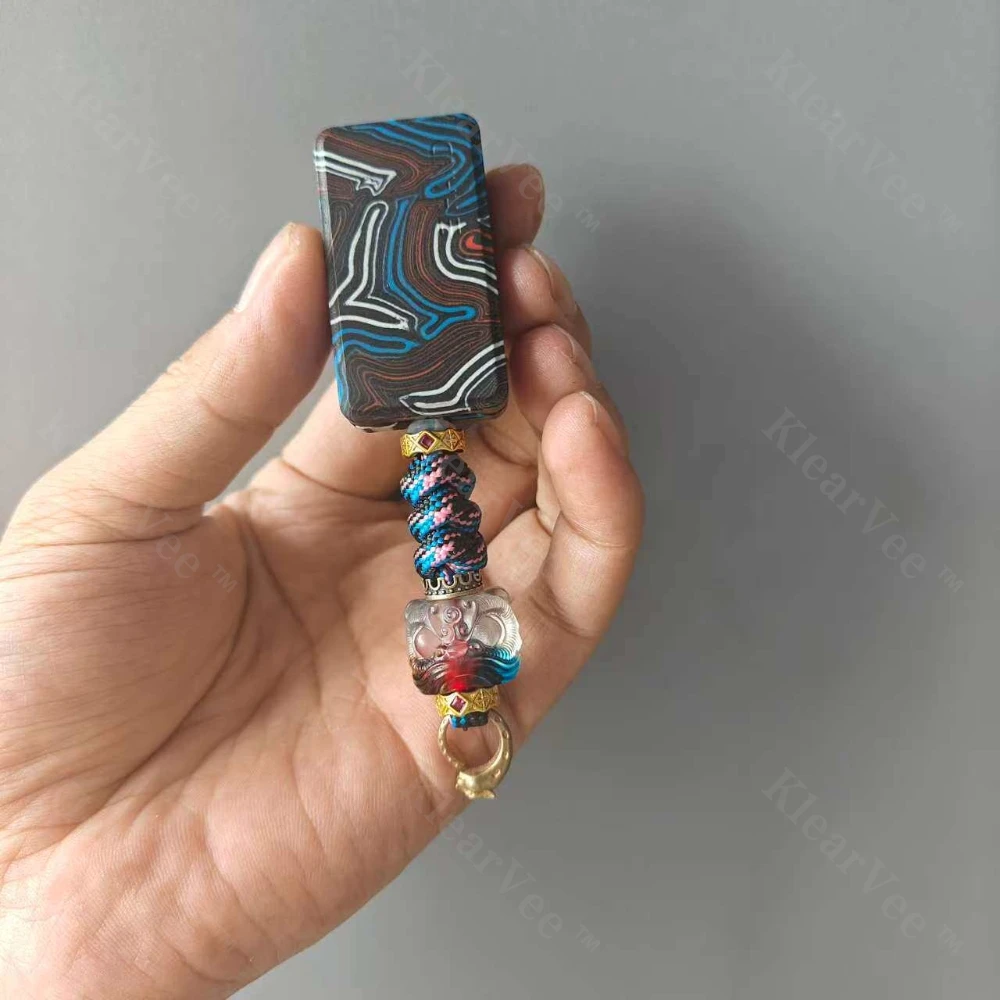 

Resin Lion Dance Umbrella Rope Woven Knife Pendant EDC Outdoor Tool Decorative Knife Bead Keychain DIY Backpack Pendant