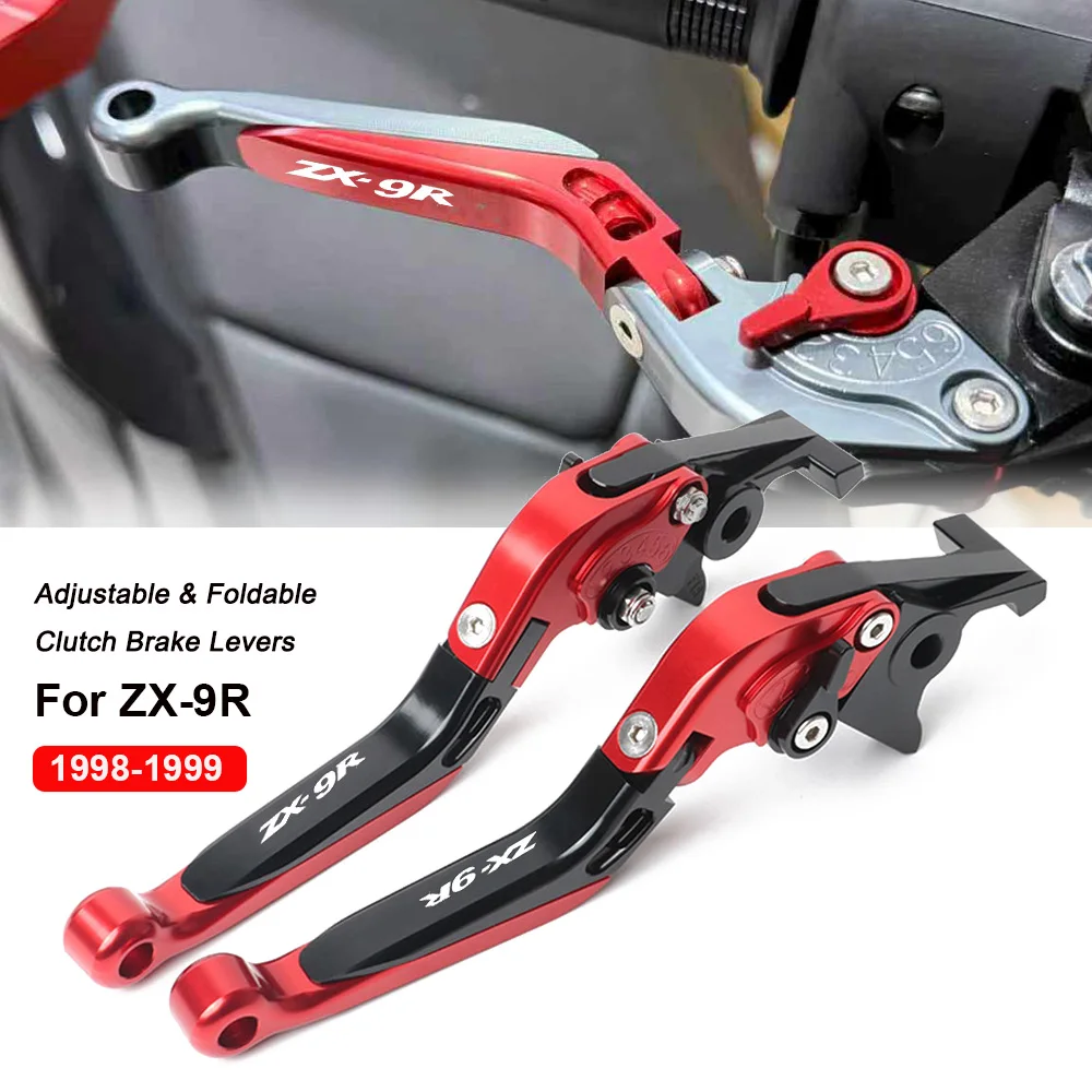 Brake Clutch Levers for ZX9R ZX-9R 1998 1999 Motorcycle CNC Adjustable Foldable Brake Clutch Lever ZX 9R LOGO