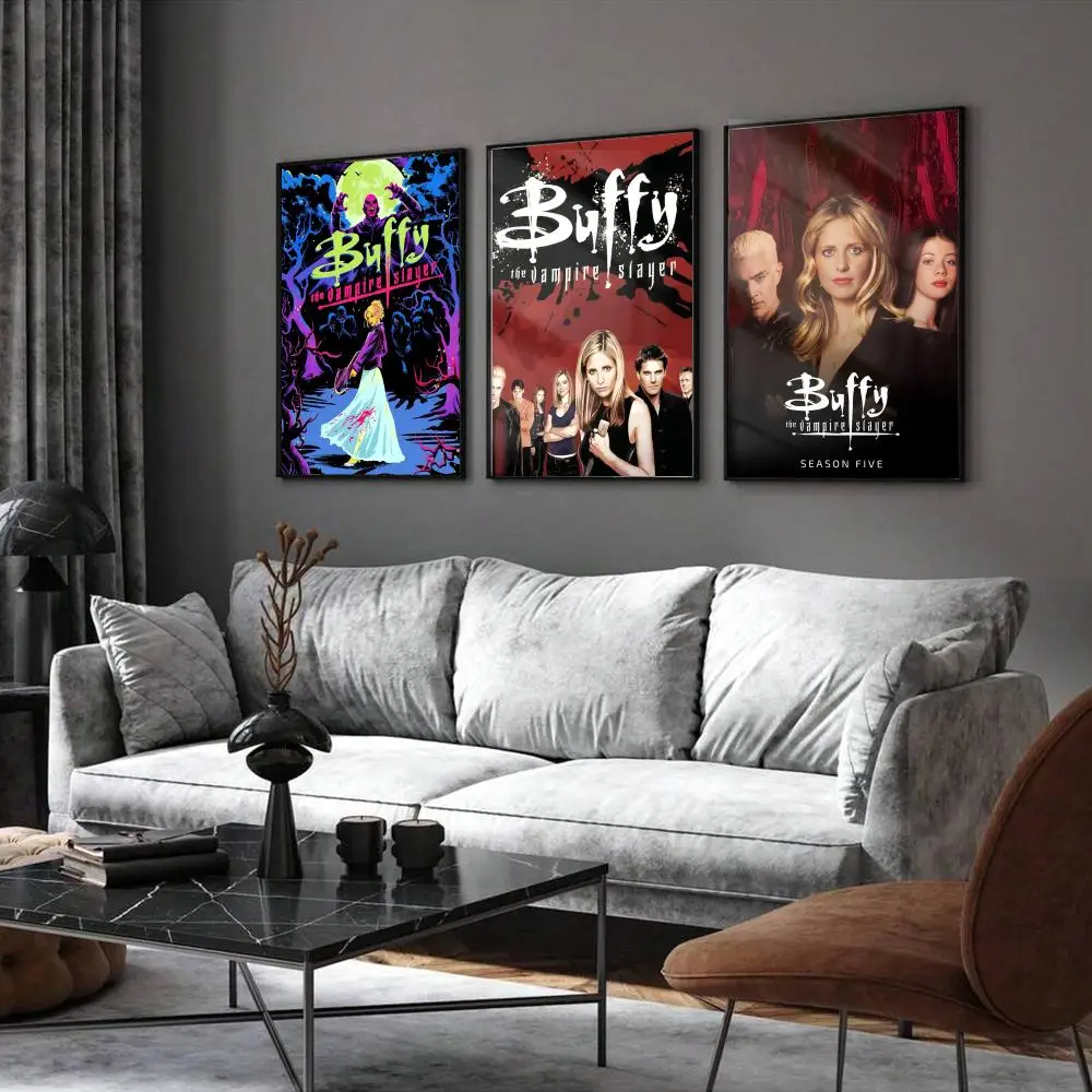 TV Show B-Buffy Poster Home Living Bed Room Bar Hallway Sticky Wall Printing Waterproof Aesthetic Decor