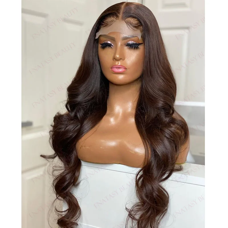 180Density Light Brown 26Inch Wavy Mongolian Unprocessed Human Hair 13x6 Lace Front Wigs for Black Women Glueless 13x3 Lace Wigs