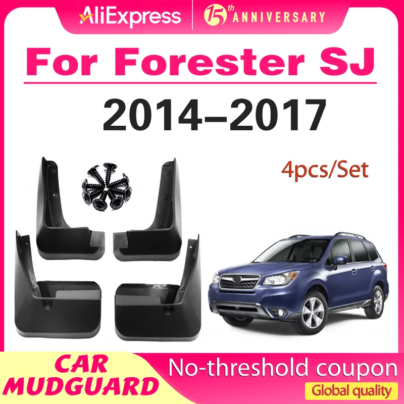 

4pcs Car Fender Flares for Subaru Forester SJ 2014 2015 2016 2017 Front Rear Splash Guards Mud Flaps Mudguards Mudflap