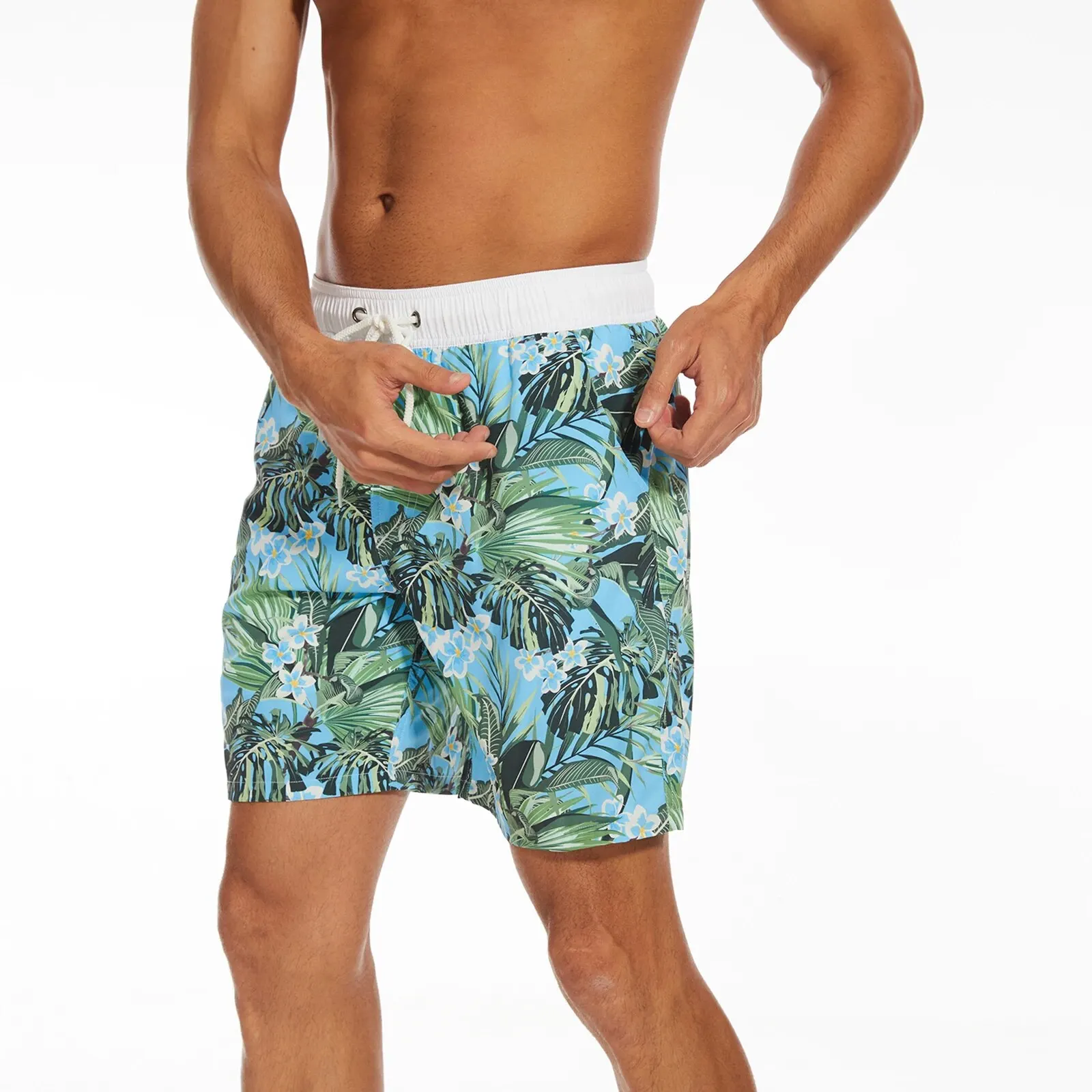 Summer New Men\'s Shorts Fashion Vacation Beach Pants Men\'s Plus size Four-Corner Qmilch Lining