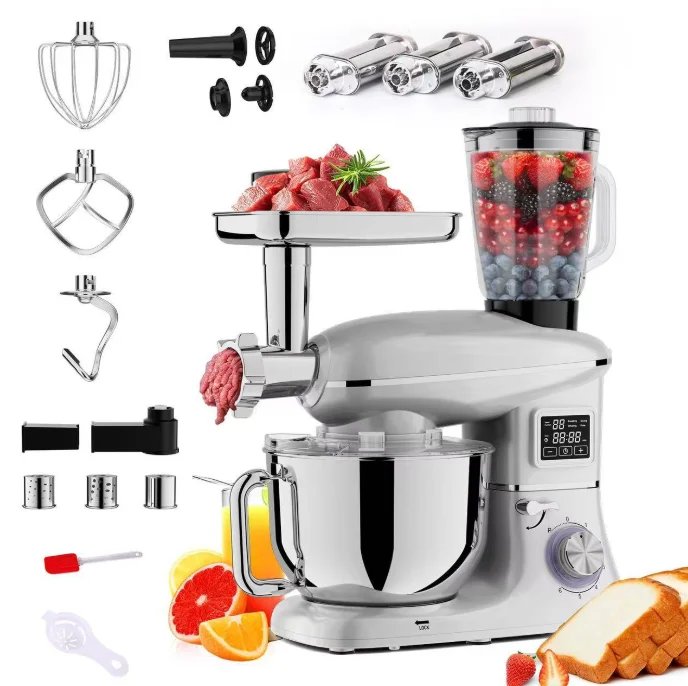 6.5L Desktop Multi-functional 8-in-1 Touch Screen Multi-functional Desktop Meat Grinder Sausage Making Machine Food Blender