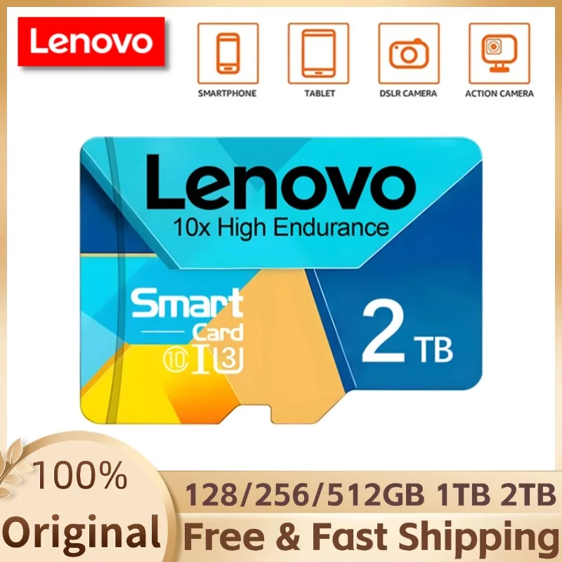 Lenovo 2TB SD Memory Card Class10 Micro TF SD Card 1TB SD/TF Flash Card 128/256/512GB Mini SD Card For Nintendo Switch Phone