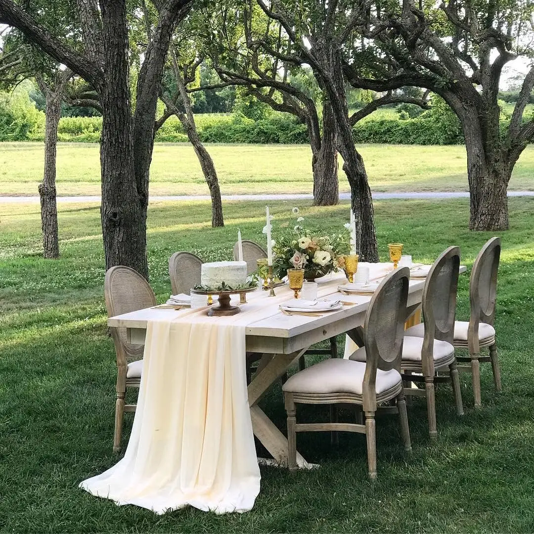 30*300CM Chiffon Table Runner Wedding Sheer Gauze  Table Decoration Boho Arch Overlay Fabric for  Party Banquets Decorations