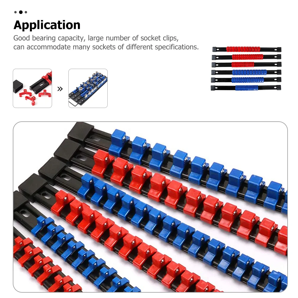 6 pçs suporte de reparo automático manga armazenamento caixa de ferramentas organizadores de soquete para caixas de ferramentas ferro 1/2 titular 1/4