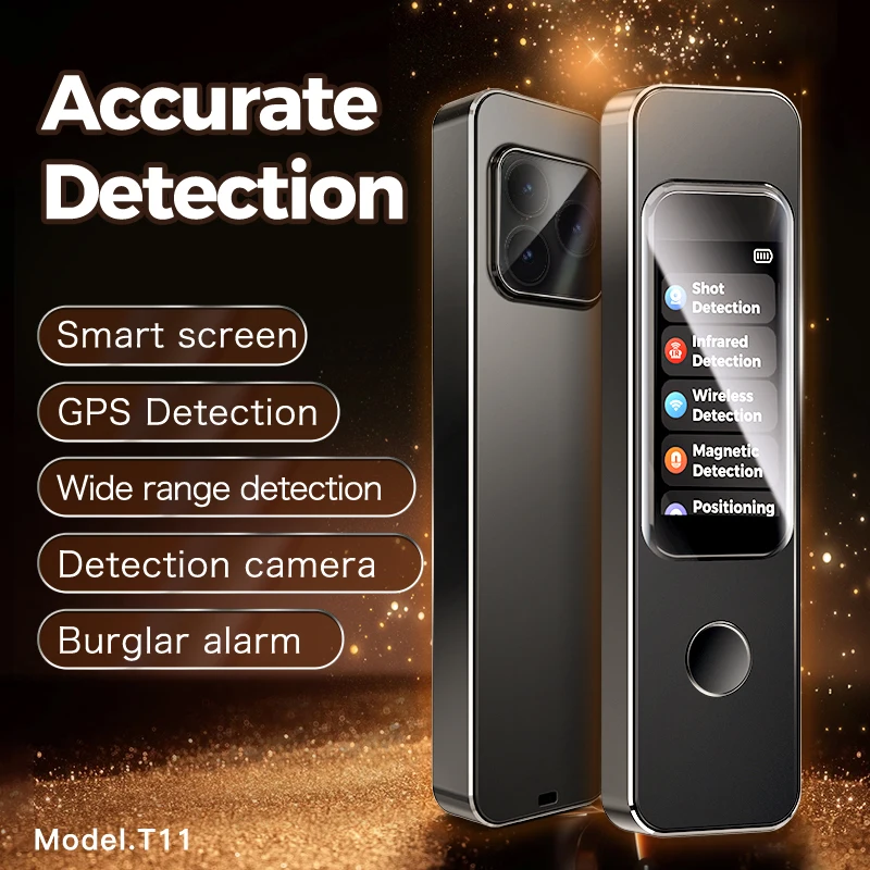 T11 Hidden Camera Detector 1.9'' Upgraded Anti Spy Gadgets GPS Detector Bug Finder Wireless Signal Detection Infrared Scanner