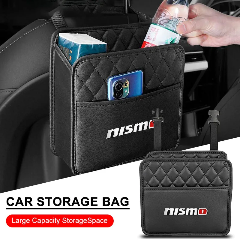 Multifunktionale Aufbewahrungstasche für die Rückenlehne, Aufbewahrungstasche für das Auto, für Nissan Nismo Emblem R34 GTR Tiida Sylphy Mittelabdeckung