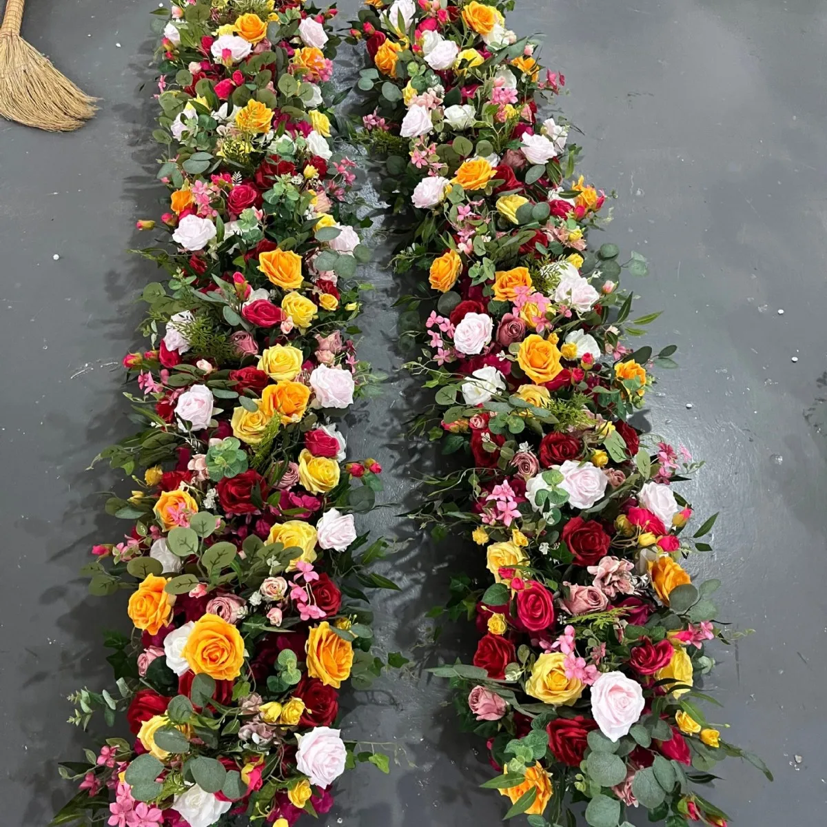100/200CM Weißes Blumenarrangement Rosen-Hortensien-Blumenreihe Hochzeits-Hintergrund Wanddekoration Sofa-Tischläufer Bankett-Event-Requisiten – Detail 1