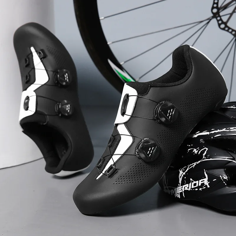 2024 New carbon fiber cycling shoes Men\'s women\'s carbon sole lock shoes road car hard sole carbon fiber cycling shoes