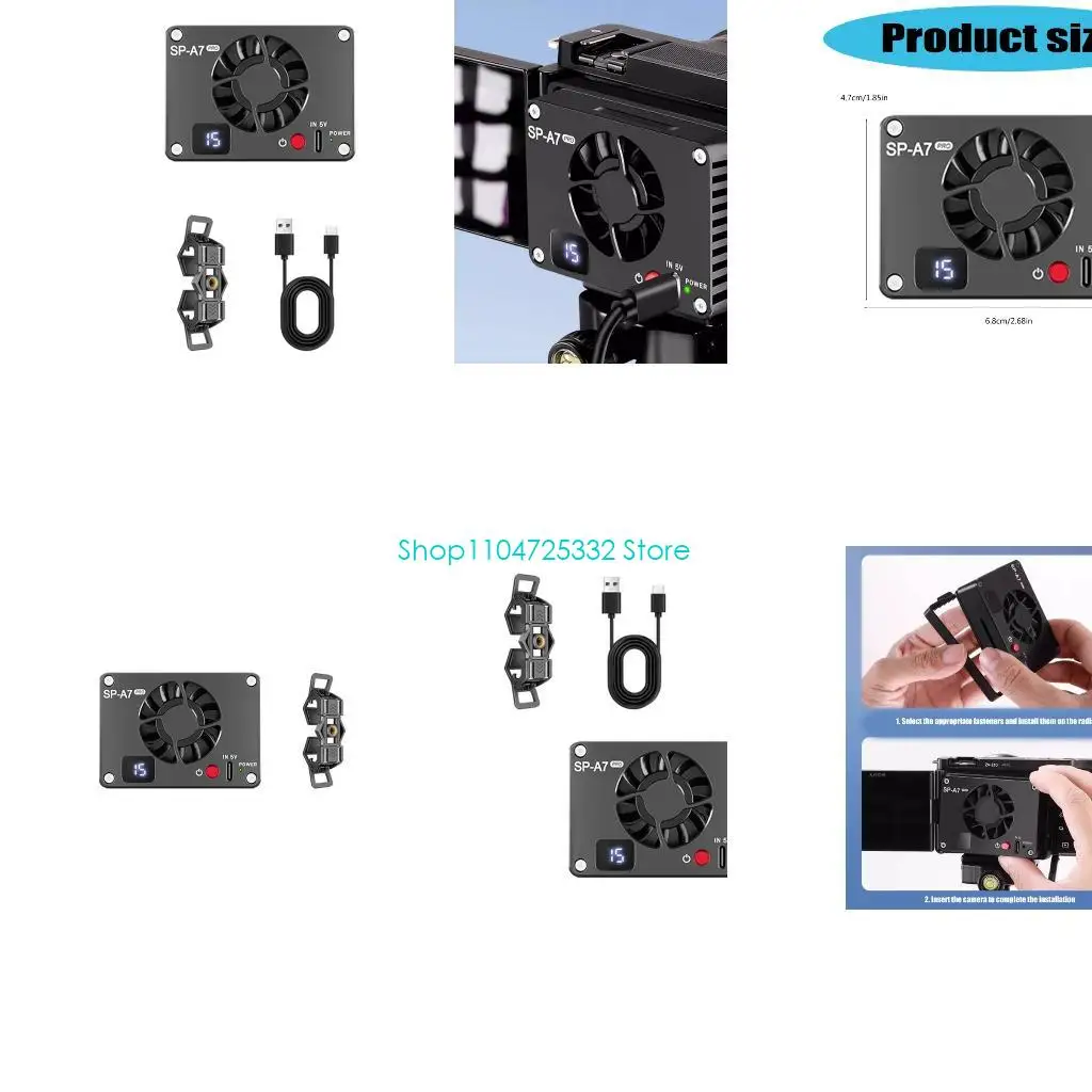P5EA Battery Power Camera Intelligent Temperature Control Fan Semiconductor Cooling For Major Camera Models